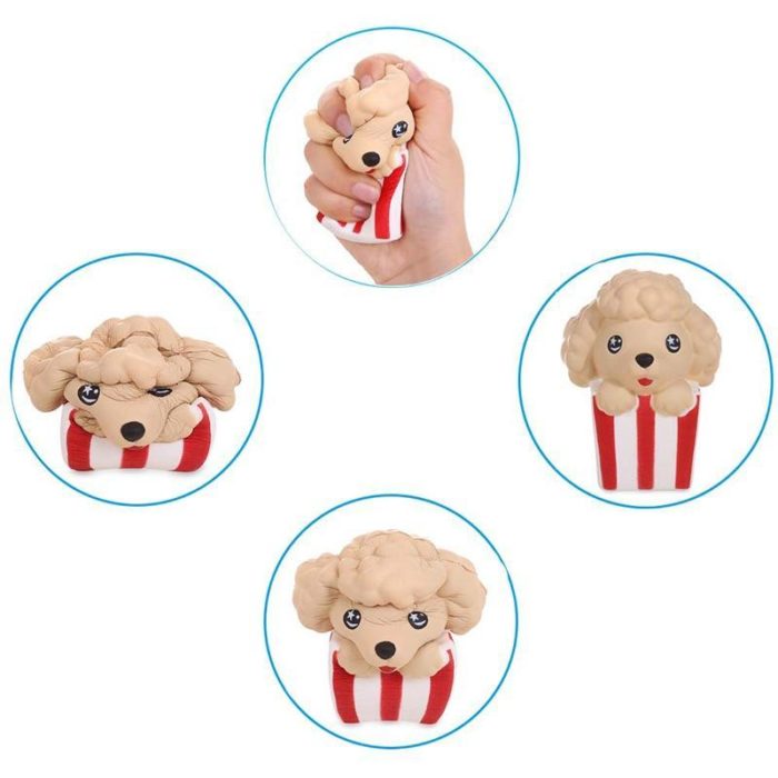 Squishy balle anti stress Popcorn Chien