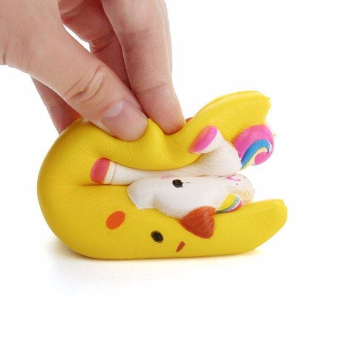 Squishy Licorne Lune Jaune écrasé